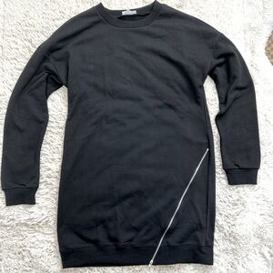 By The Way black sweater dress with zipper detail, size small